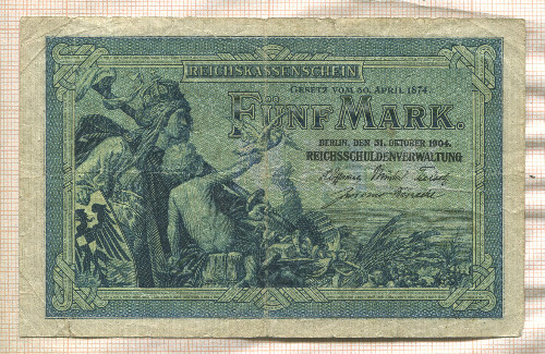 5 марок. Германия 1904г
