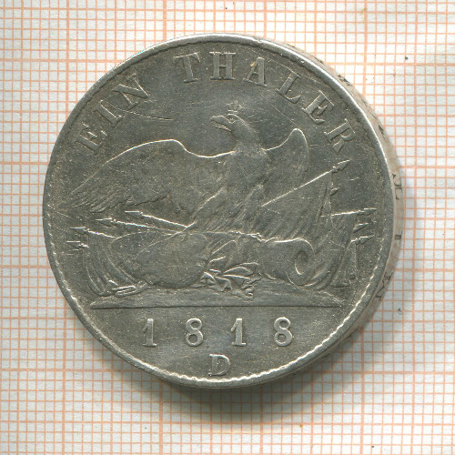 1 талер. Пруссия 1818г
