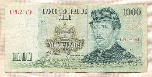 1000 песо. Чили 1992г