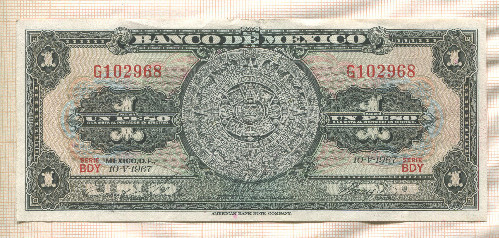 1 песо. Мексика 1967г