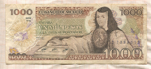 1000 песо. Мексика 1985г