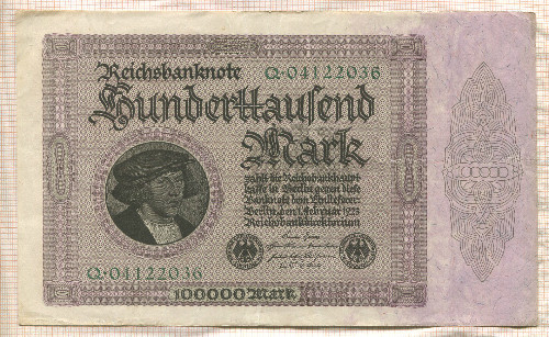 100000 марок. Германия 1923г