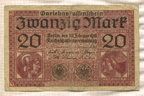 20 марок. Германия 1918г