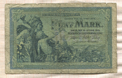 5 марок. Германия 1904г