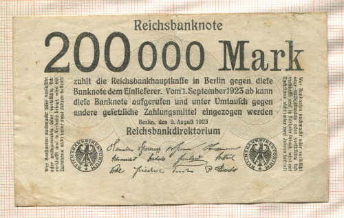 200000 марок. Германия 1923г