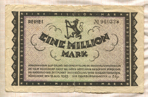 1000000 марок. Германия 1923г