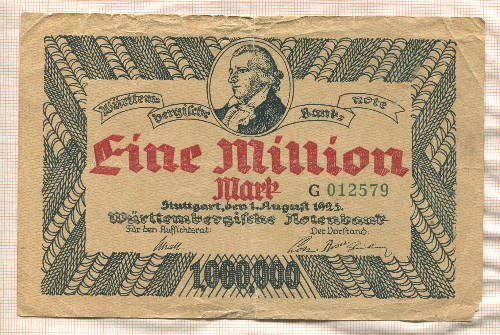 1000000 марок. Германия 1923г