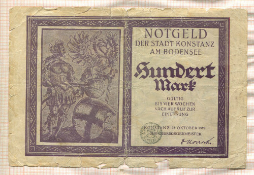 100 марок. Германия 1922г