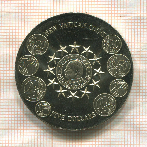 5 долларов. Либерия 2004г