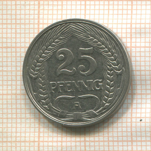 25 пфеннигов. Германия 1910г