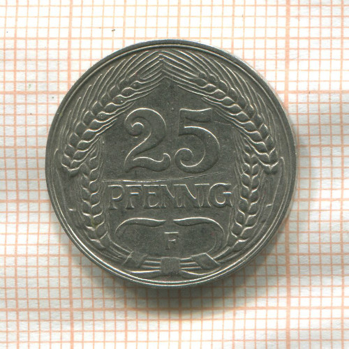 25 пфеннигов. Германия 1910г