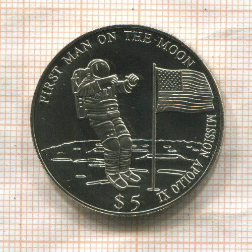 5 долларов. Либерия 2000г