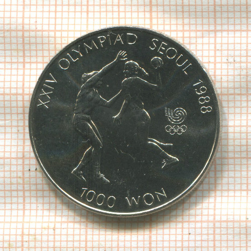 1000 вон. Южная Корея 1987г