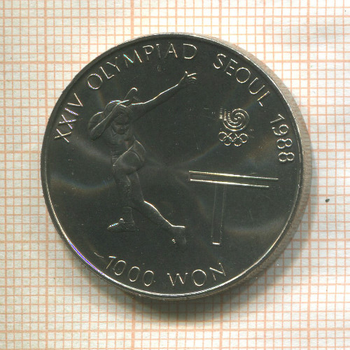 1000 вон. Южная Корея 1988г