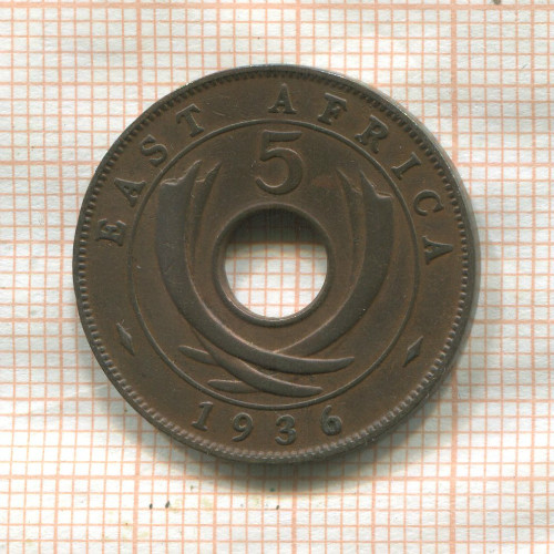 5 центов. Восточная Африка 1936г