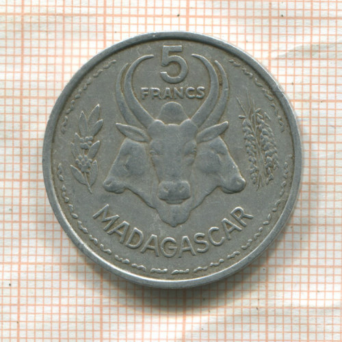 5 франков. Мадагаскар 1953г
