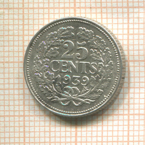 25 центов. Нидерланды 1939г