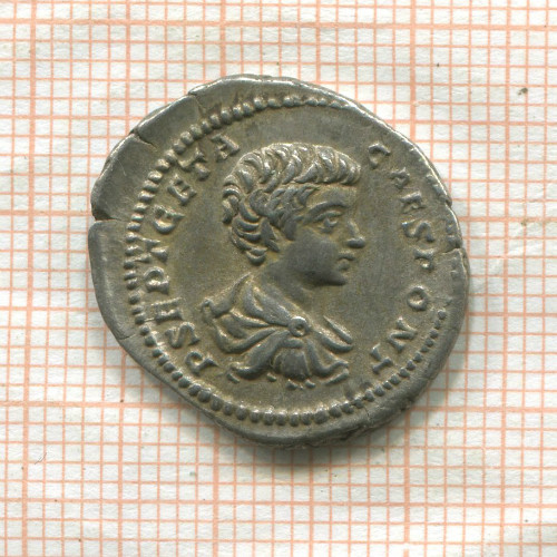 Денарий. Римская империя. Гета цезарь 198-209 гг.