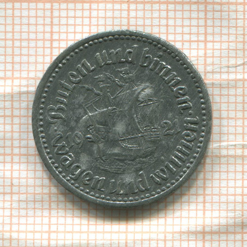 Нотгельд. 50 пфеннигов. Германия. Бремен