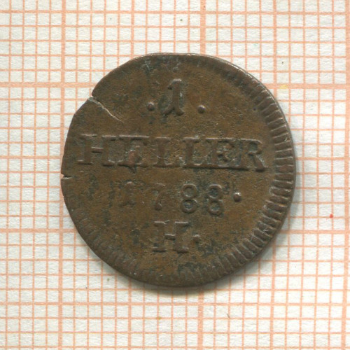 1 геллер. Австрия 1788г