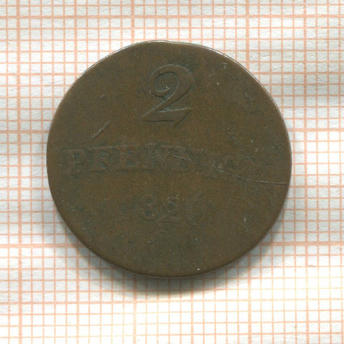2 пфеннига. Саксен-Ваймар-Эйзенах 1820г