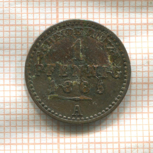 1 пфенниг. Саксен-Ваймар-Эйзенах 1865г