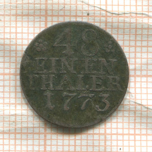 1/48 талера. Пруссия 1773г