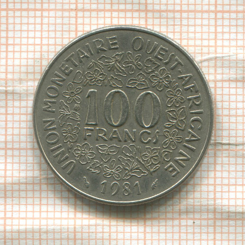 100 франков. Западная Африка 1981г