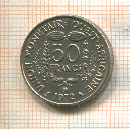 50 франков. Западная Африка 1972г