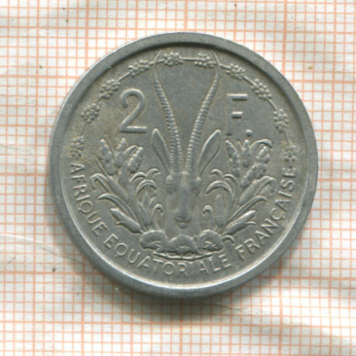 2 франка. Французская Экваториальная Африка 1948г