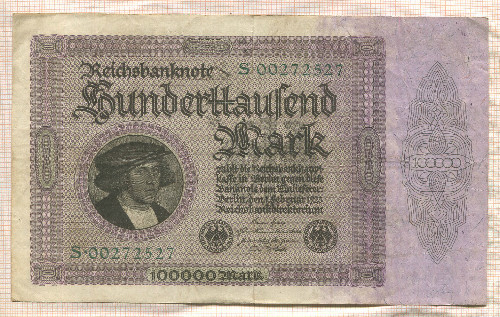 100000 марок. Германия 1923г