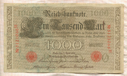 1000 марок. Германия 1910г