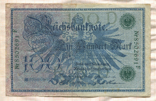 100 марок. Германия 1908г