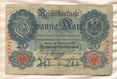 20 марок. Германия 1914г