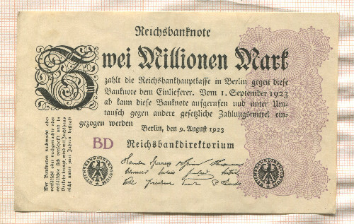 2000000 марок. Германия 1923г