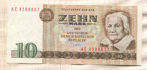 10 марок. ГДР 1971г