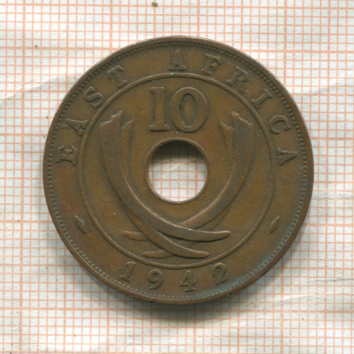 10 центов. Восточная Африка 1942г