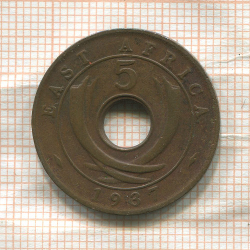 5 центов. Восточная Африка 1937г