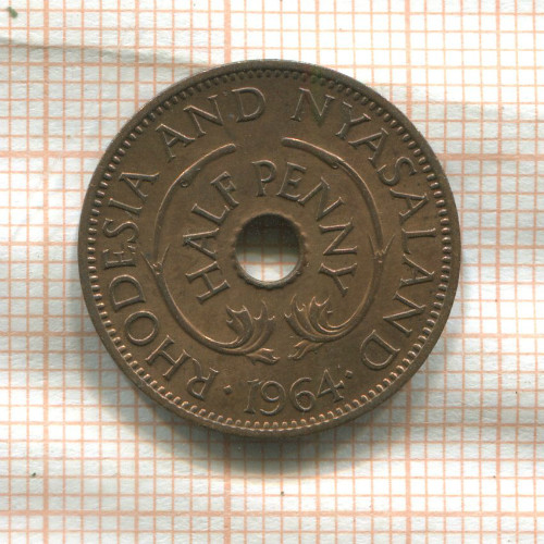 1/2 пенни. Родезия и Ньясаленд 1964г
