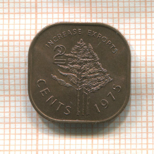 2 цента. Свазиленд. F.A.O. 1975г