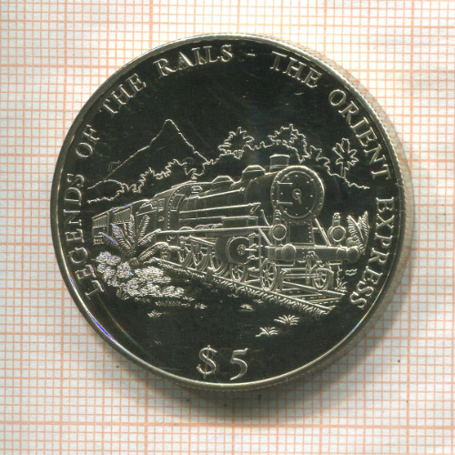 5 долларов. Либерия 2000г