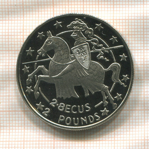 2,8 экю. Гибралтар. ПРУФ 1992г