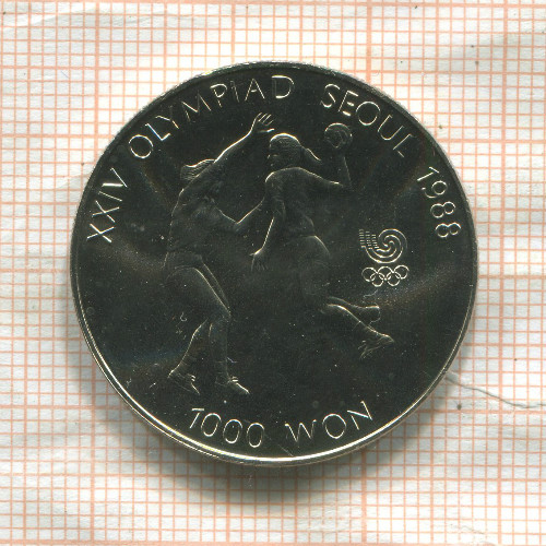 1000 вон. Южная Корея 1987г