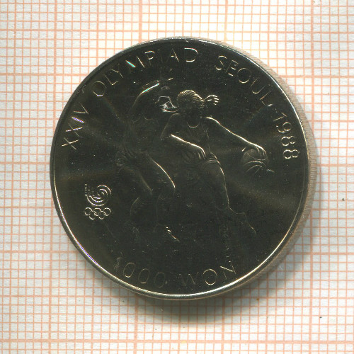 1000 вон. Южная Корея 1986г