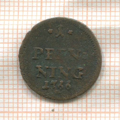 1 пфеннинг. Бавария 1766г