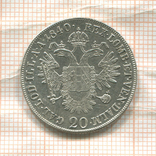 20 крейцеров. Австрия 1840г
