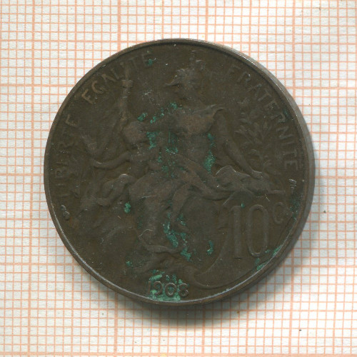 10 сантимов. Франция 1908г