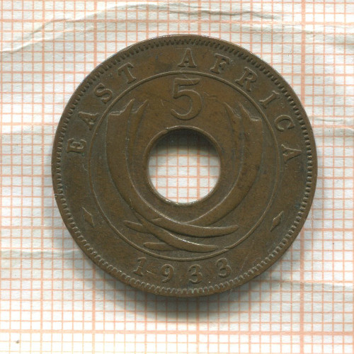 5 центов. Восточная Африка 1933г
