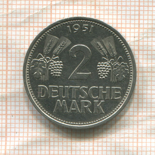 2 марки. Германия 1951г