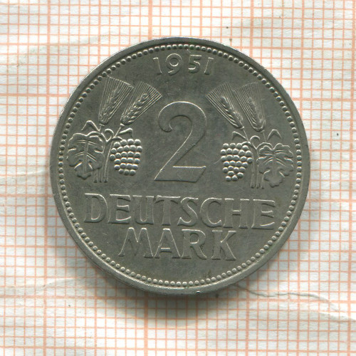 2 марки. Германия 1951г